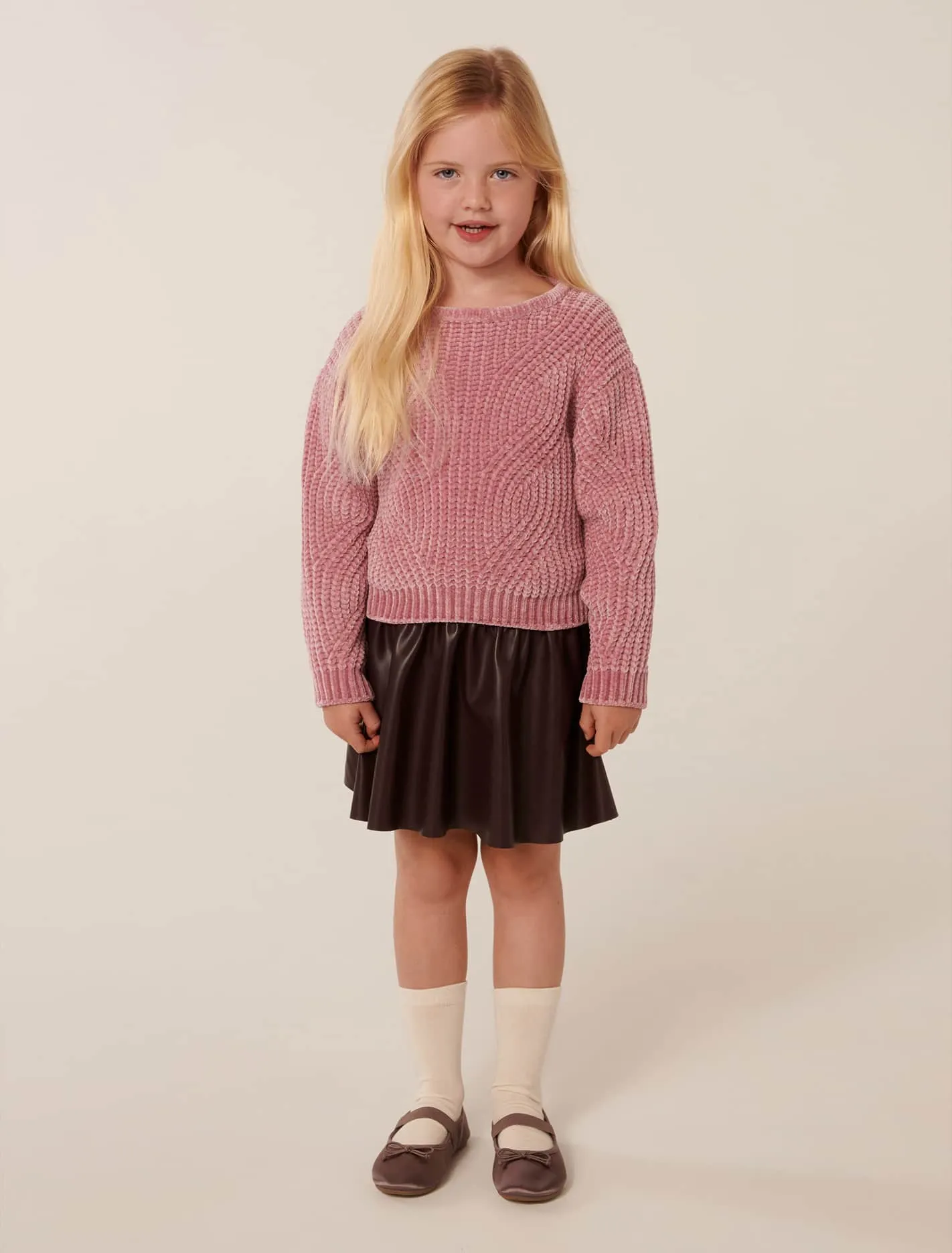 Francine Girls Cable Crew Top