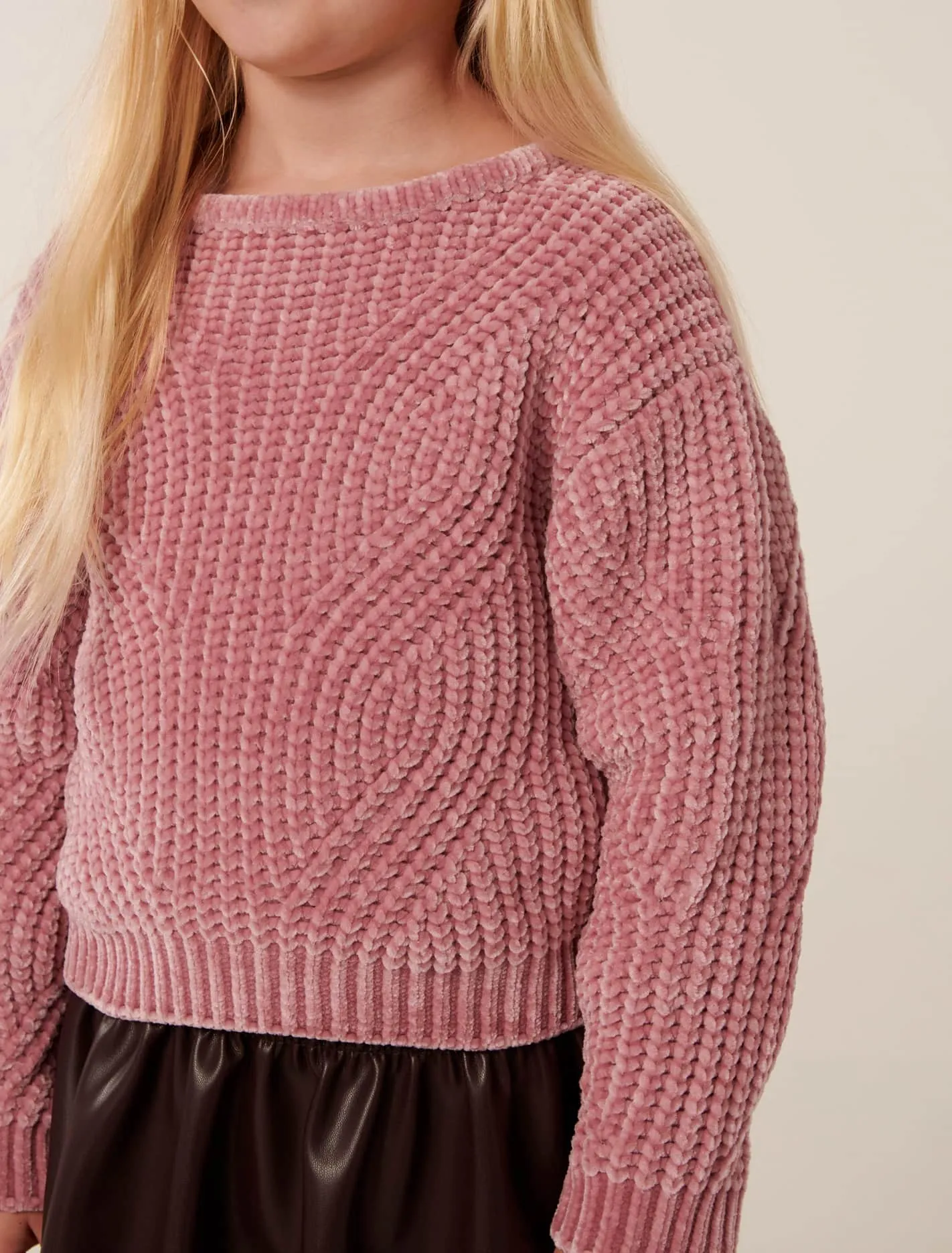 Francine Girls Cable Crew Top