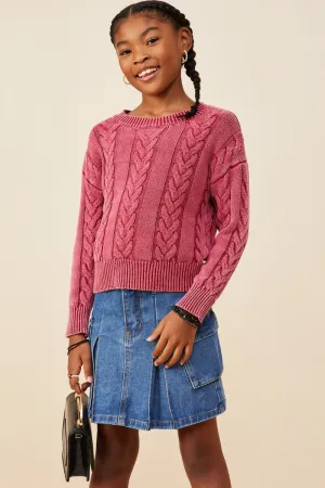 GIRLS Cable Knit Sweater