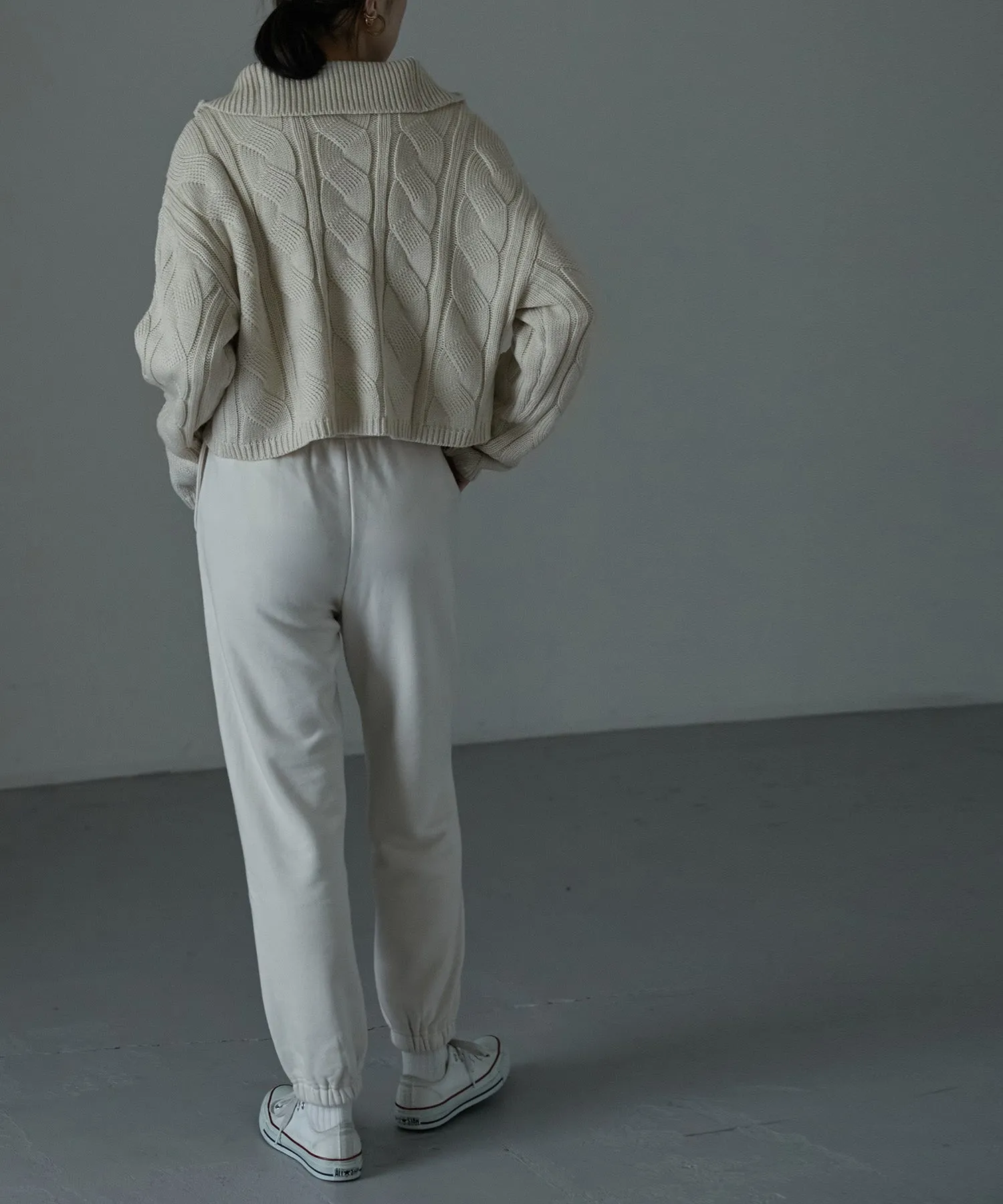 Half zip cable knit