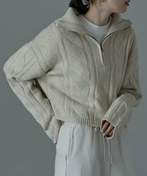 Half zip cable knit