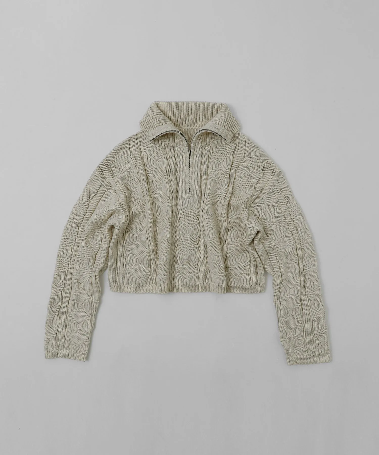 Half zip cable knit