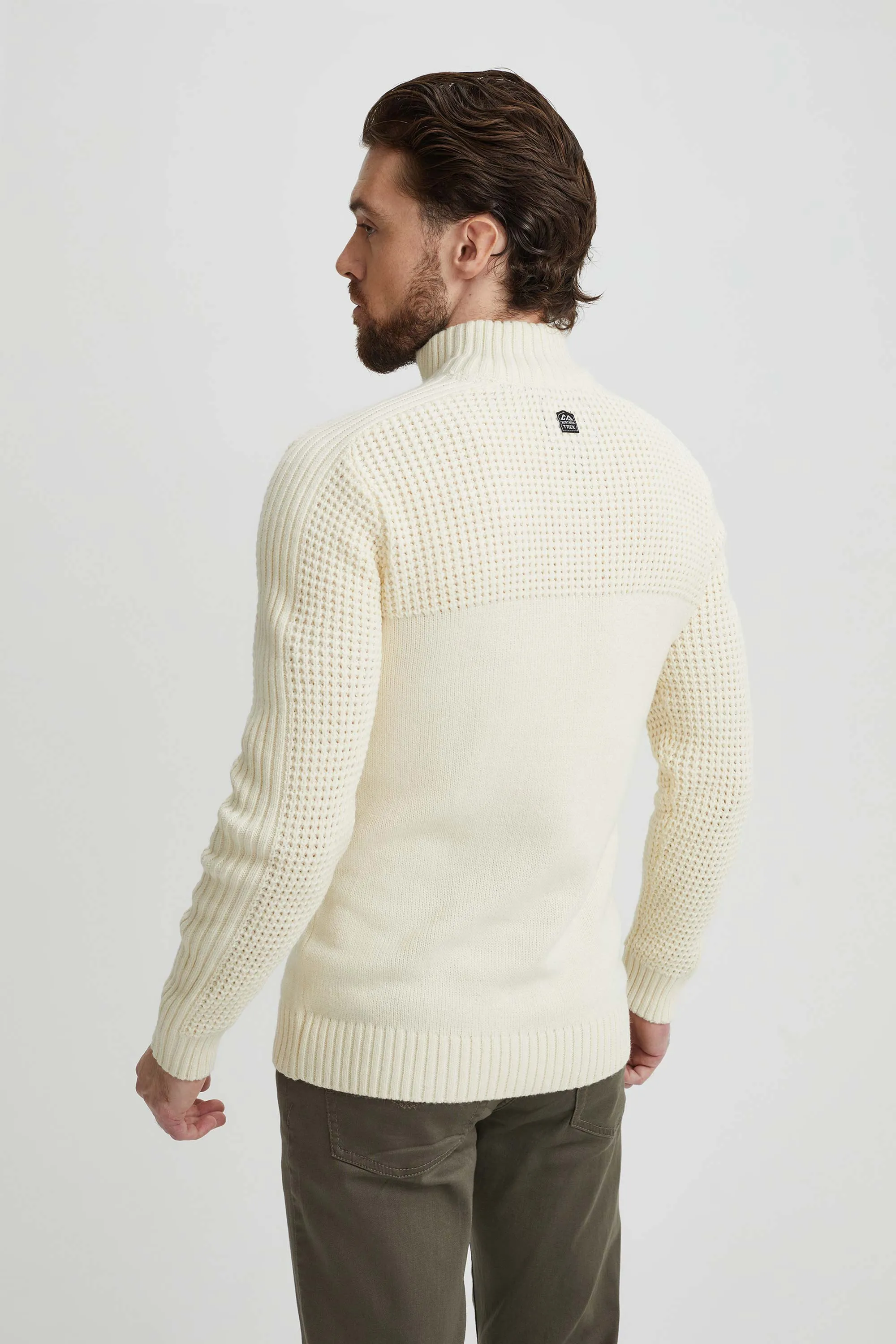 Knit half-zip collar