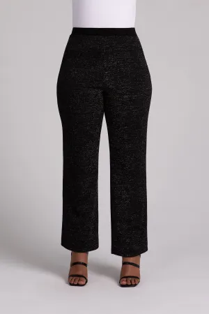 Metallic Pique Nu Straight Leg Pant | Black