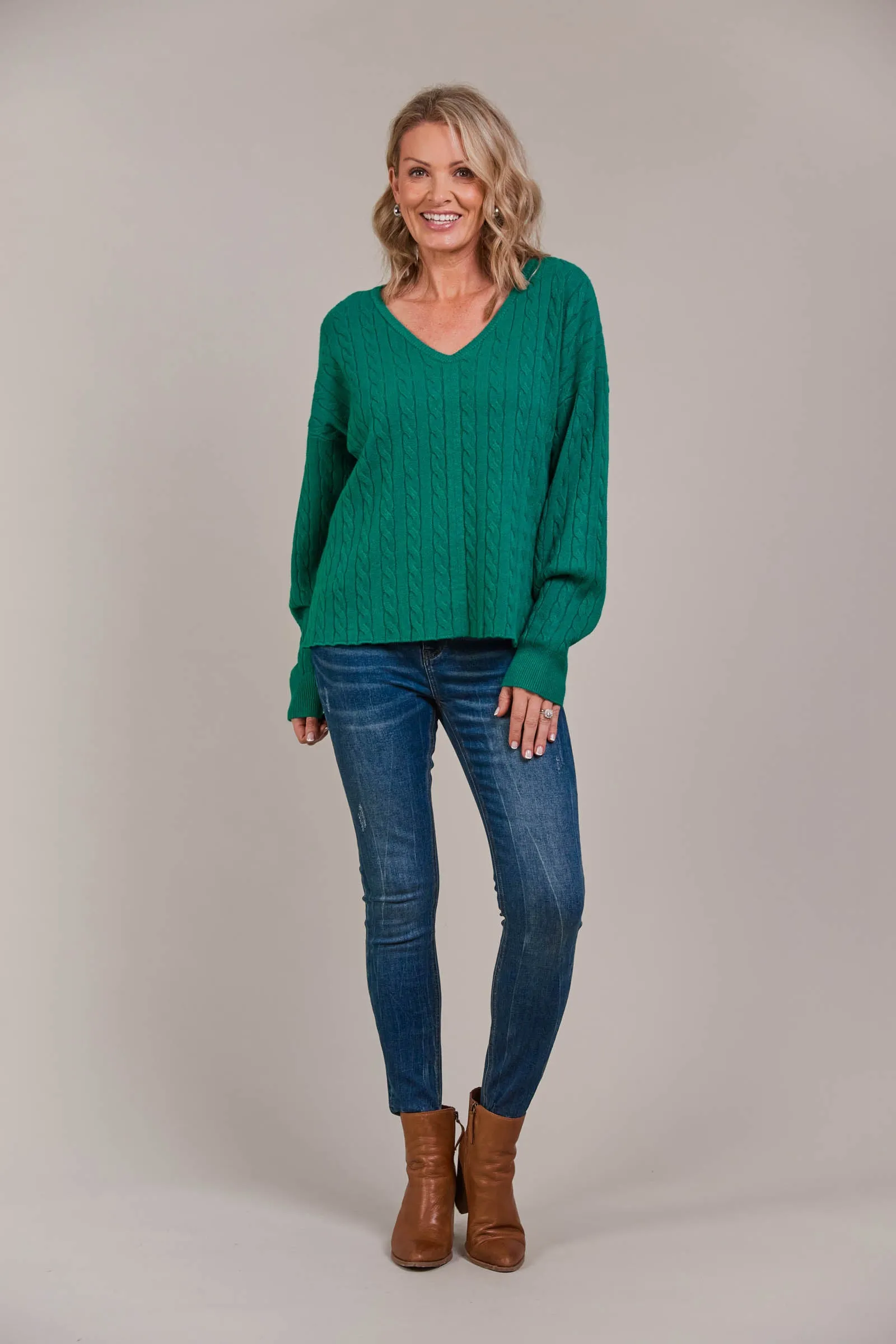 Palmer Cable Knit - Teal