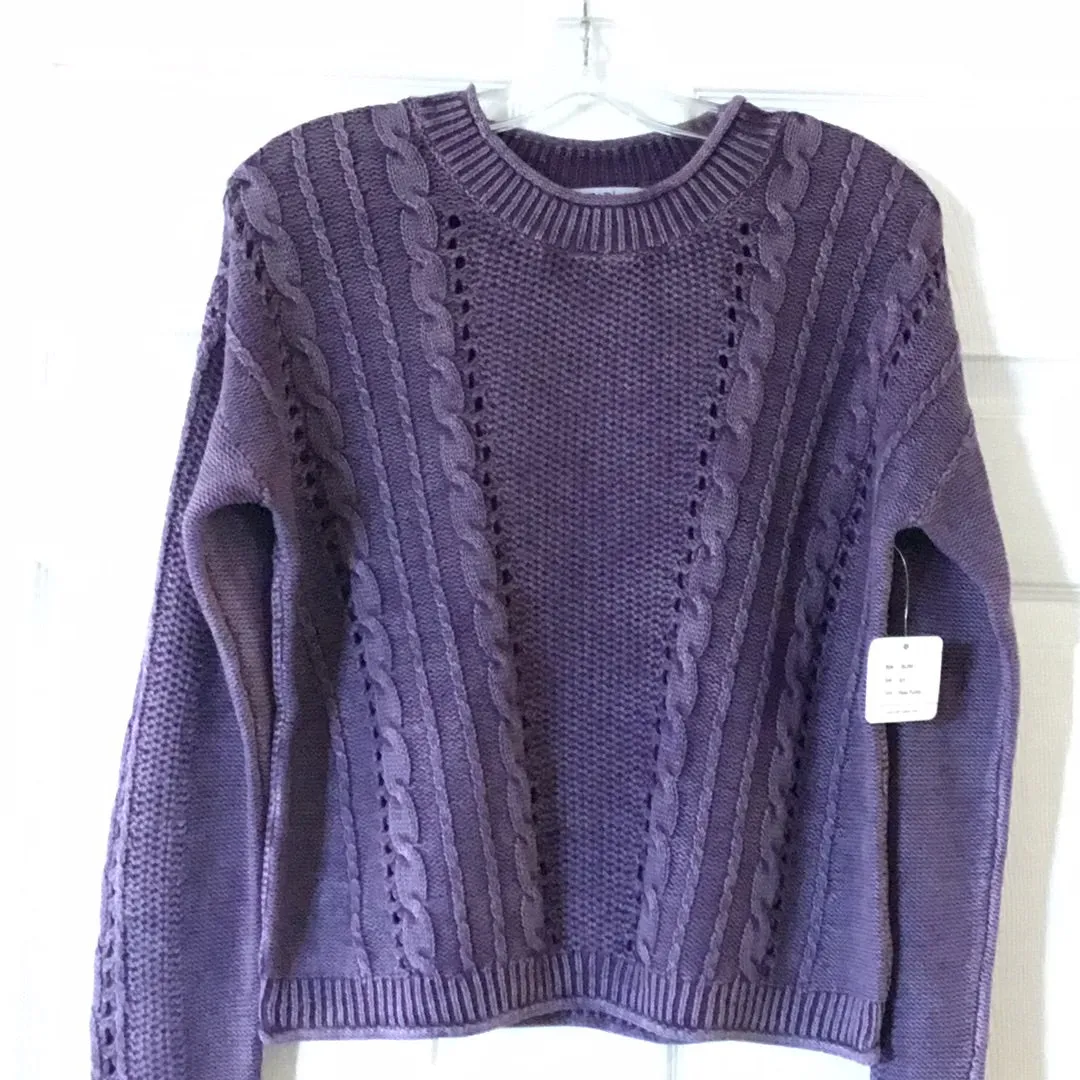 PBJ Cable Pullover Deep Purple BL385