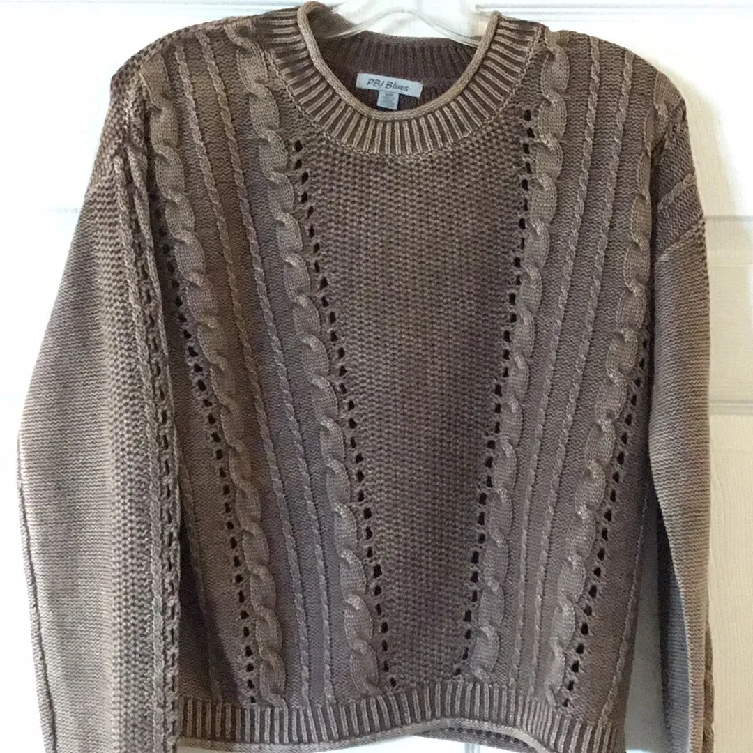 PBJ Cable Pullover Mahogany BL385