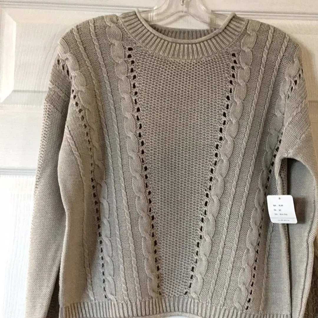 PBJ Cable Pullover Silver Grey BL385