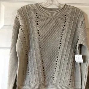 PBJ Cable Pullover Silver Grey BL385