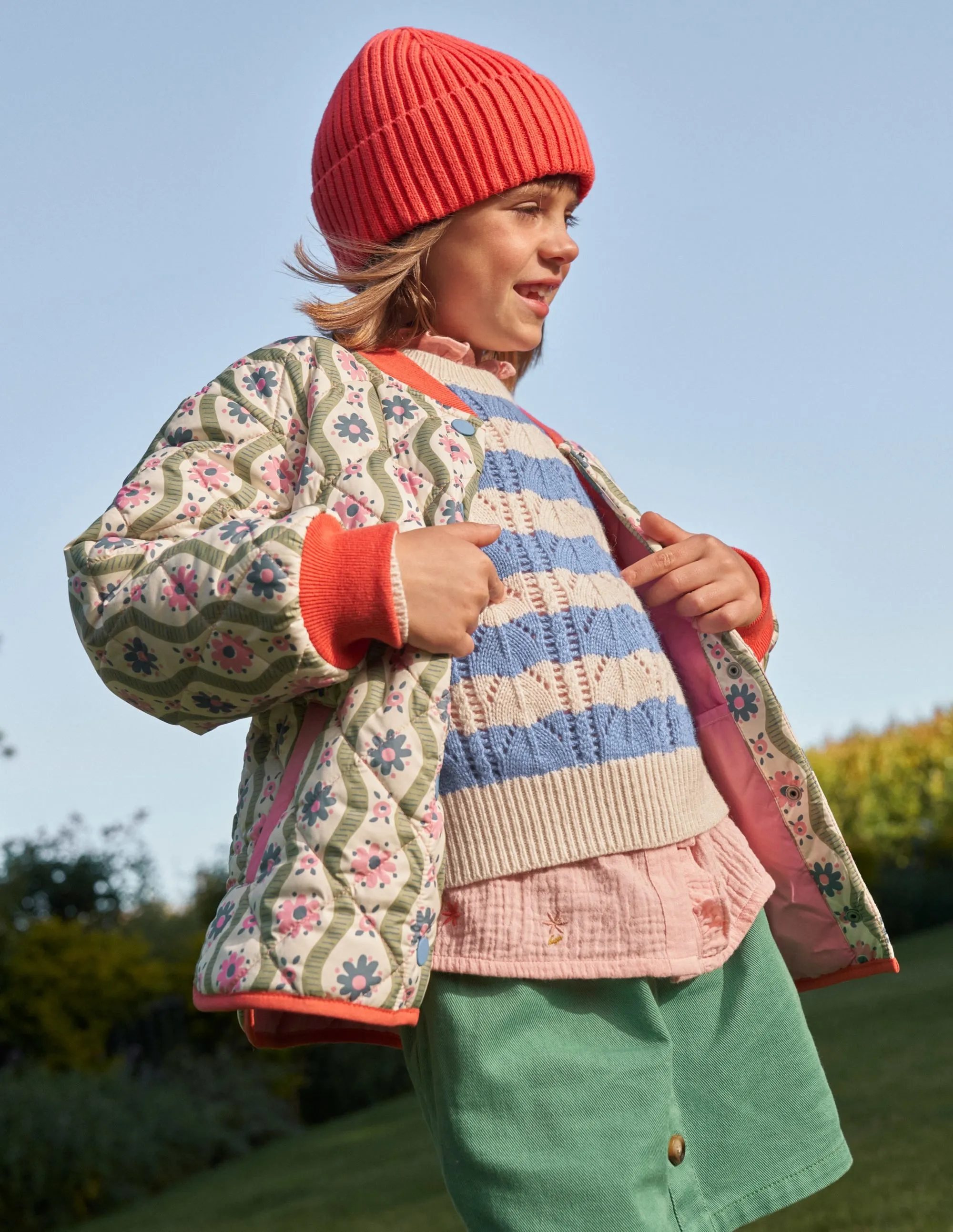 Quilted Bomber Jacket-Vanilla Pod Large Daisy Wave