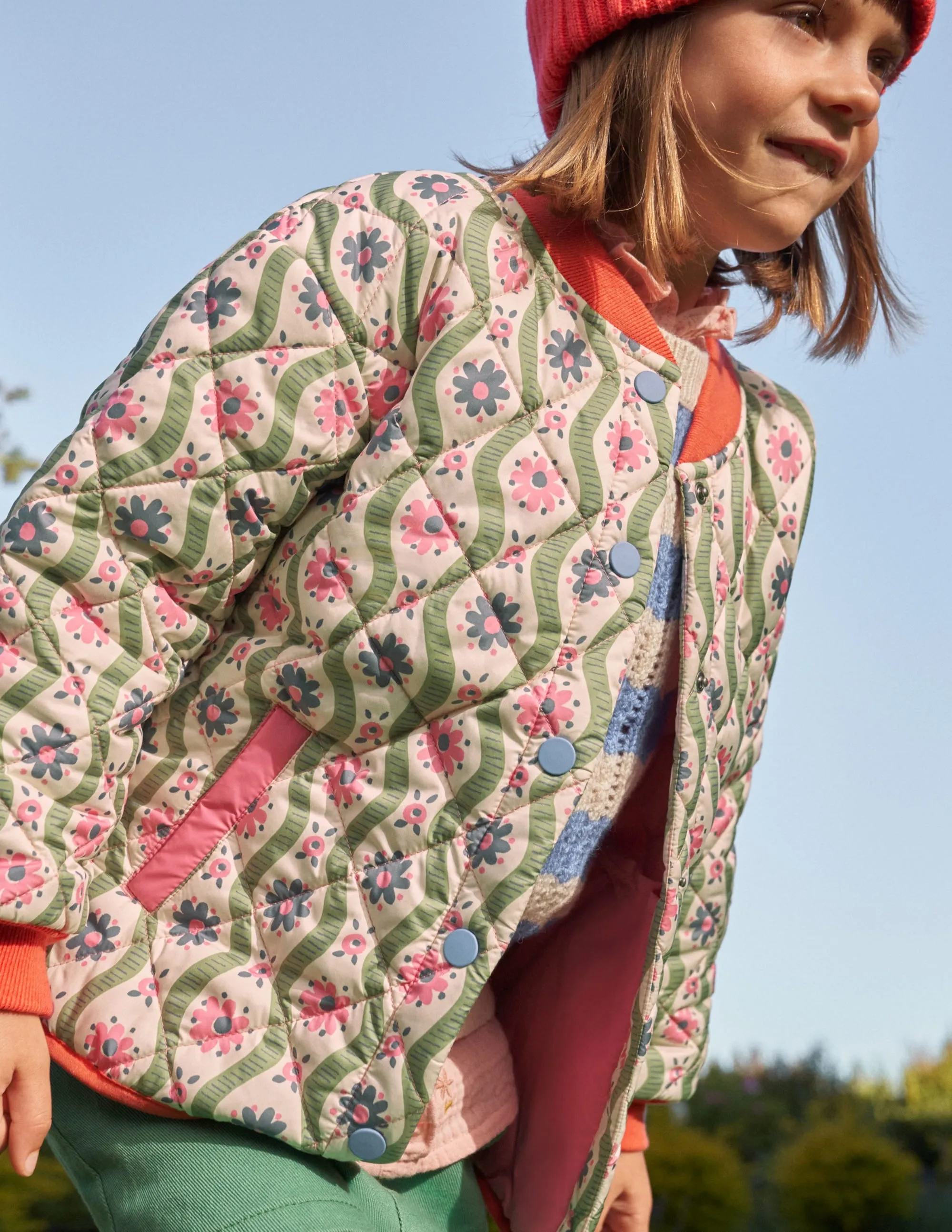 Quilted Bomber Jacket-Vanilla Pod Large Daisy Wave