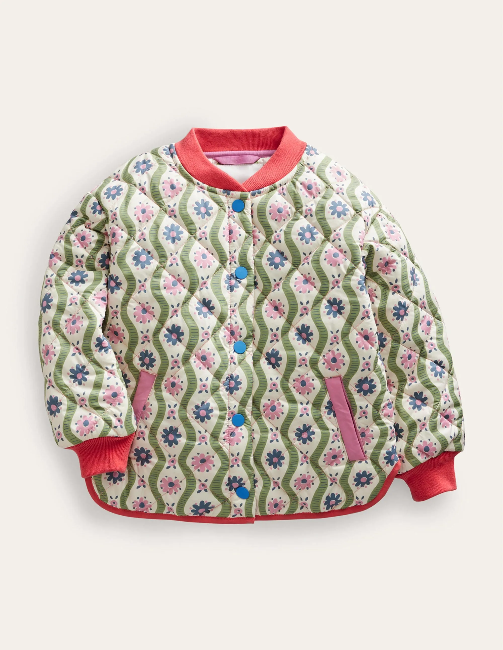 Quilted Bomber Jacket-Vanilla Pod Large Daisy Wave