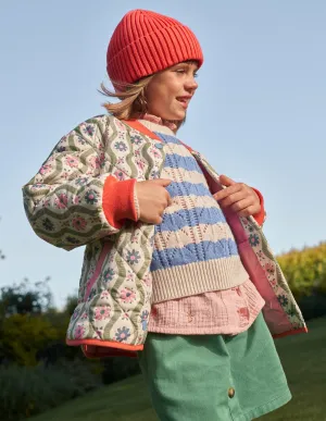 Quilted Bomber Jacket-Vanilla Pod Large Daisy Wave