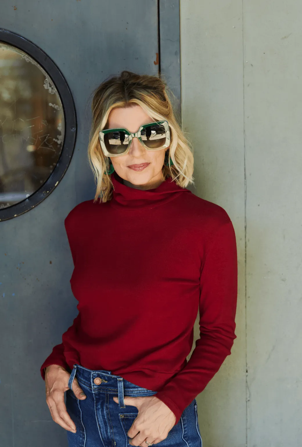 SAMPLE - Diane Turtleneck - Garnet
