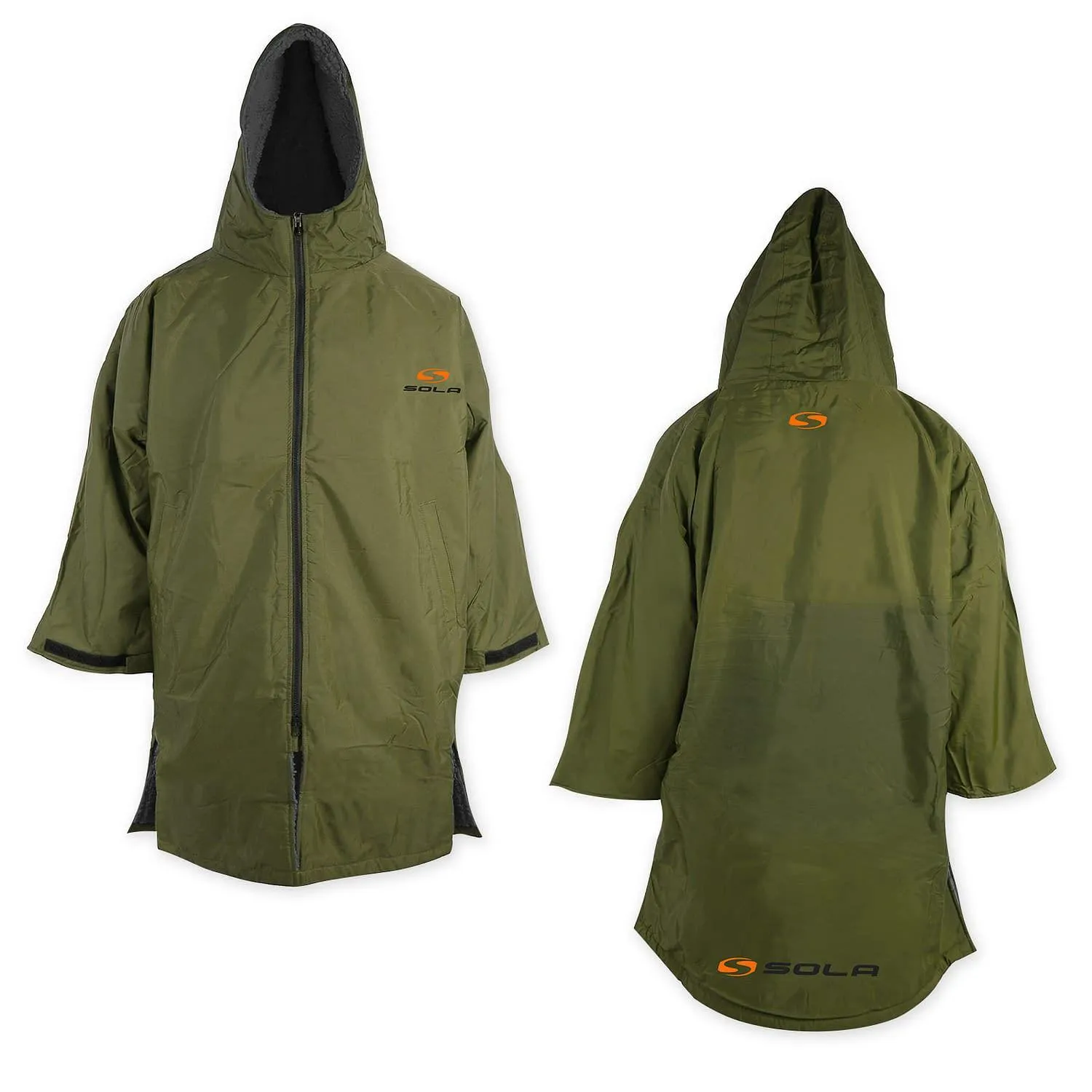 Sola Waterproof Dry Changing Robe Coat Khaki Black