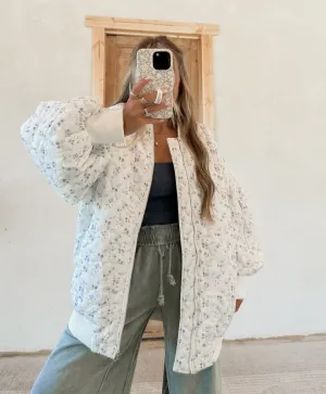 Spring Adventures Quilted Bomber Jacket