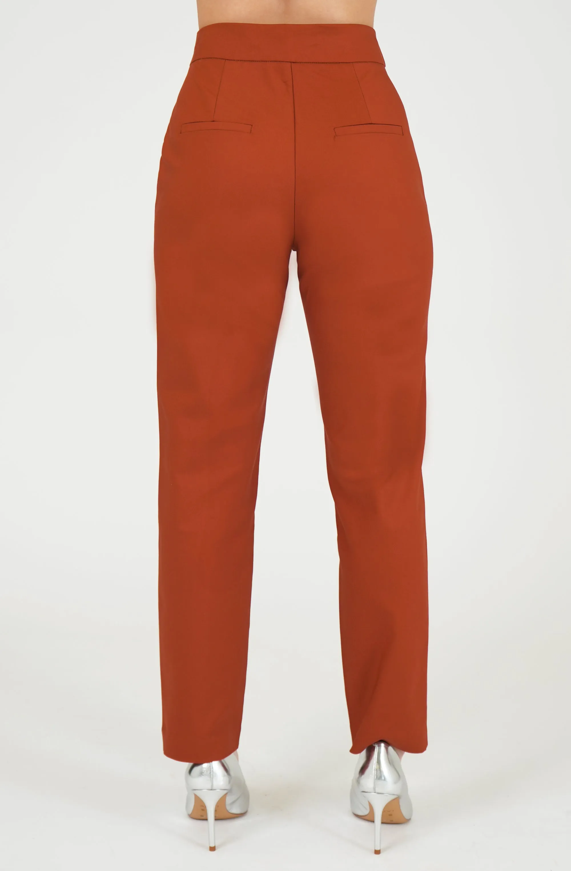 Straight Leg Pant with Silver Buckle