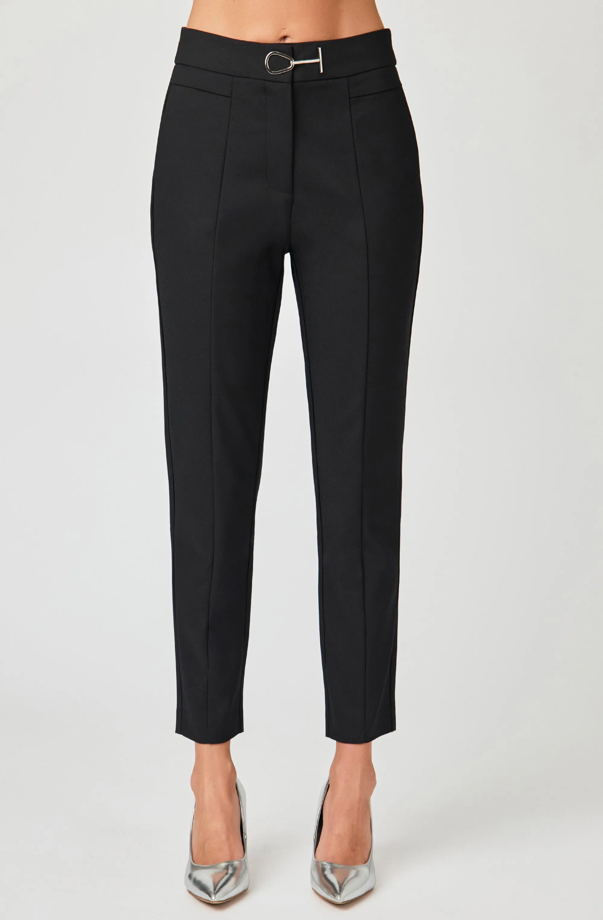 Straight Leg Pant with Silver Buckle