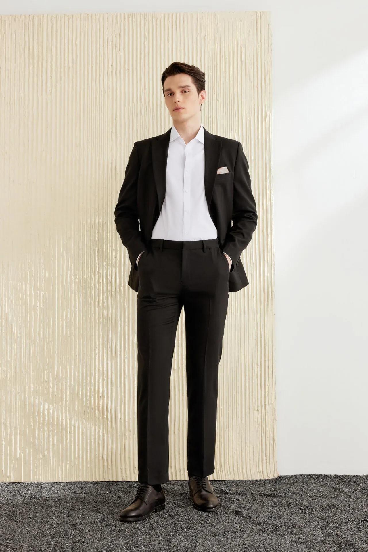 Teflon Finishing Stain Resistant Formal Pants in Elastic Smart Fit