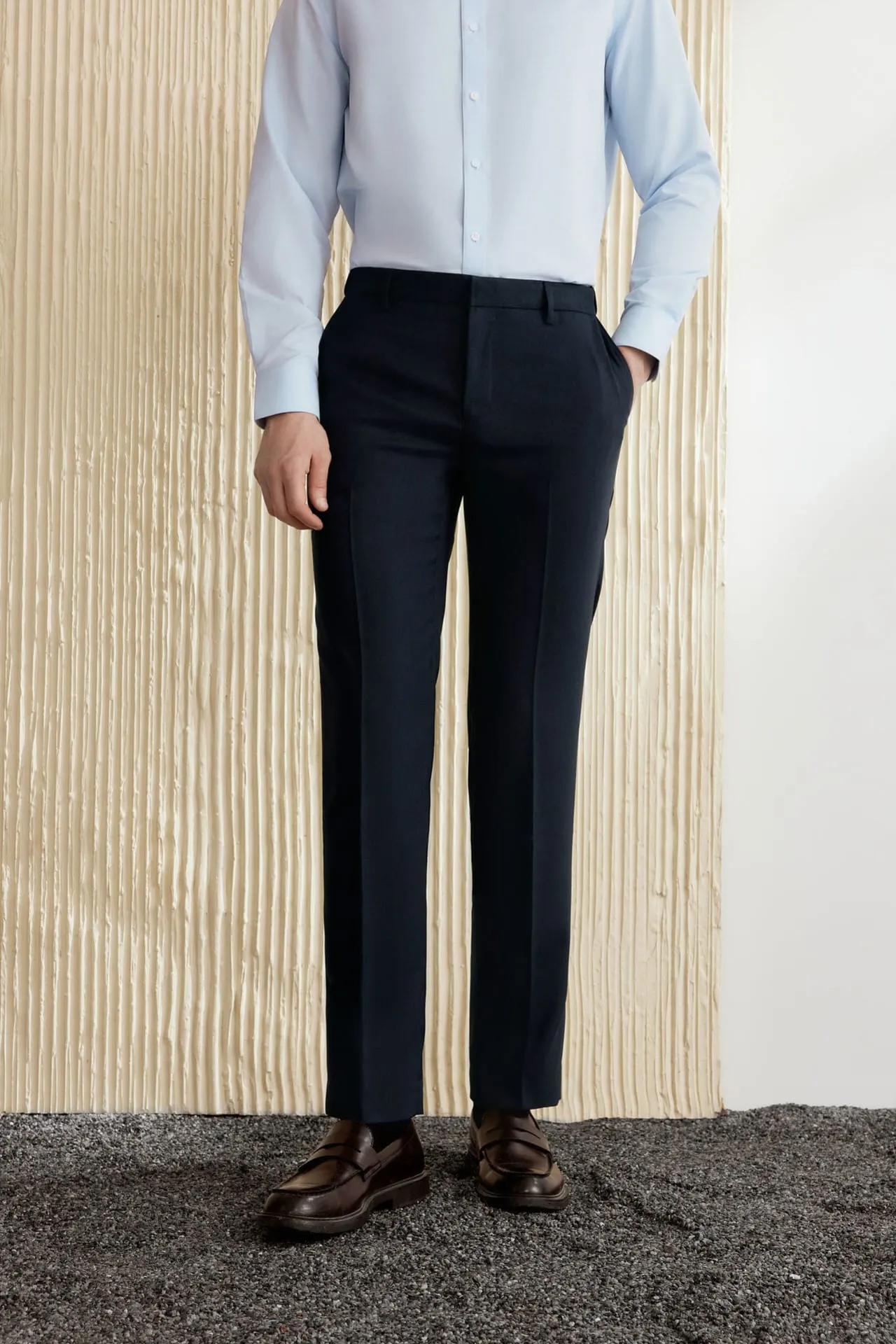 Teflon Finishing Stain Resistant Formal Pants in Elastic Smart Fit