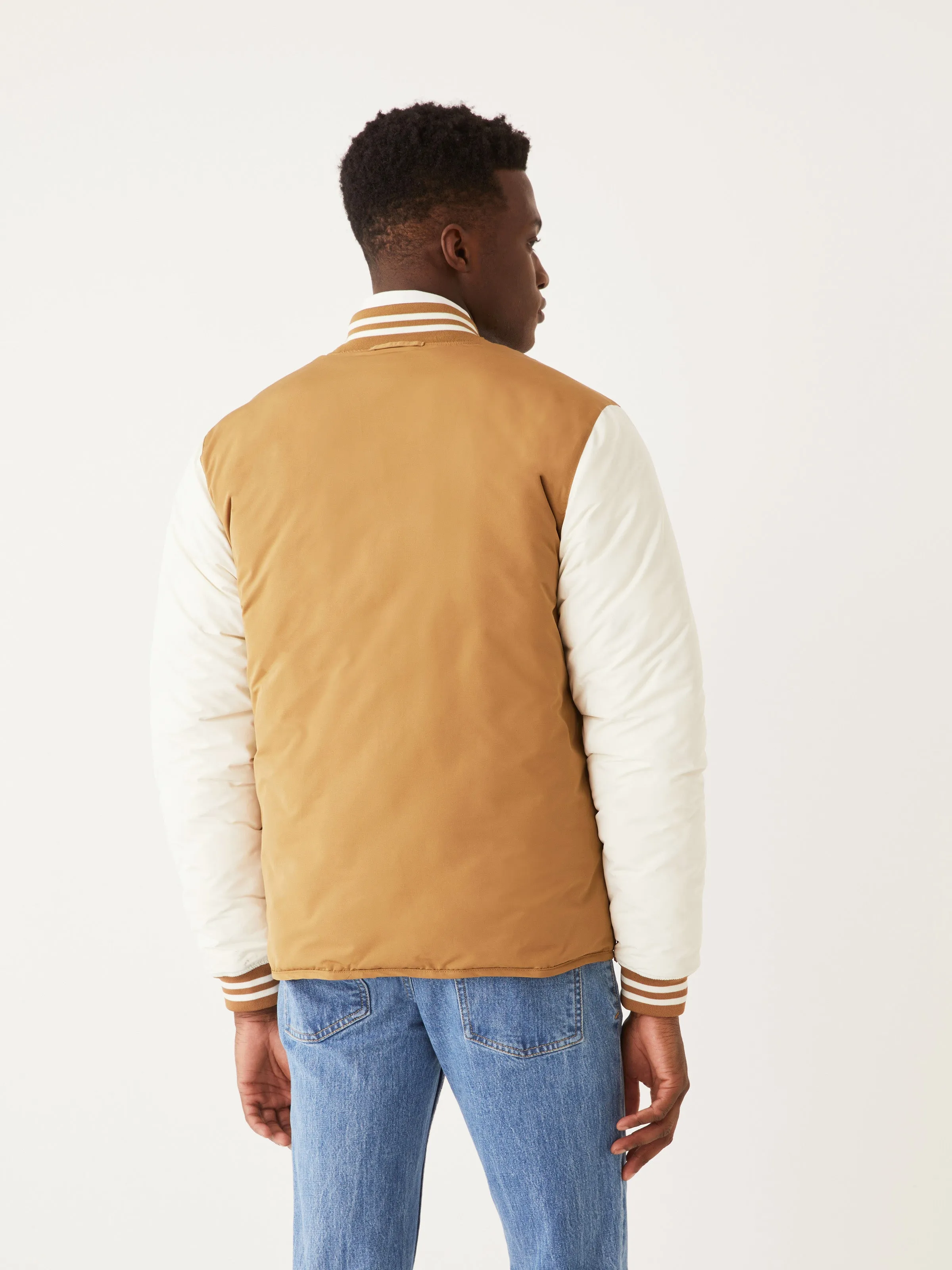 The Varsity Skyline Bomber in Amber
