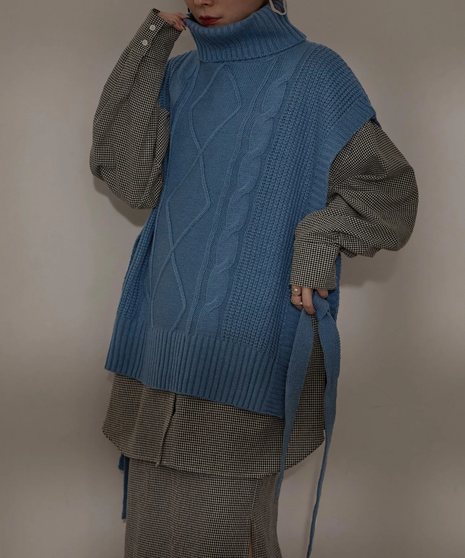 Turtleneck Knit Vest