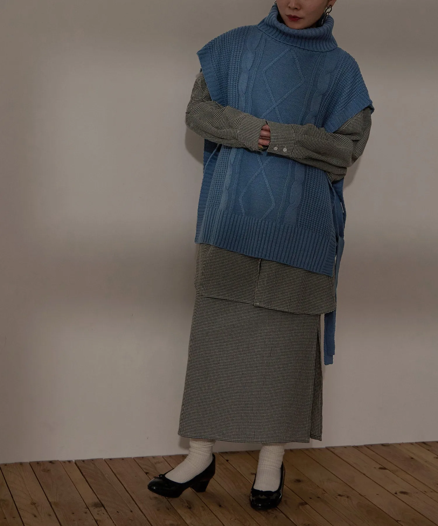 Turtleneck Knit Vest