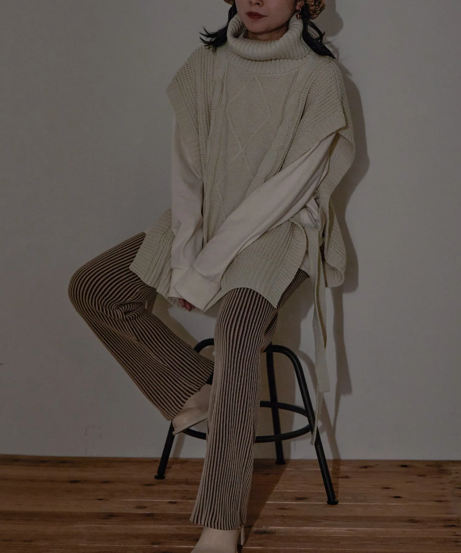 Turtleneck Knit Vest