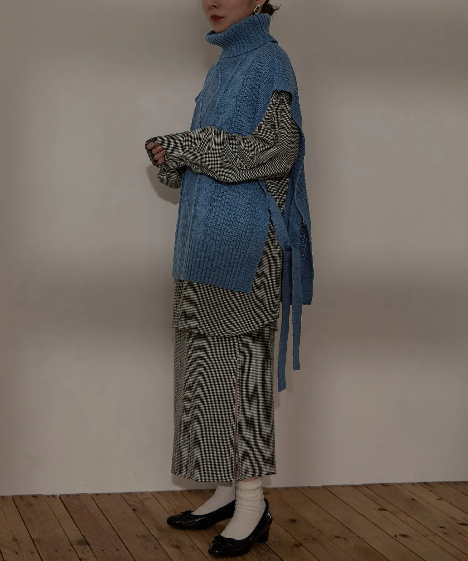 Turtleneck Knit Vest