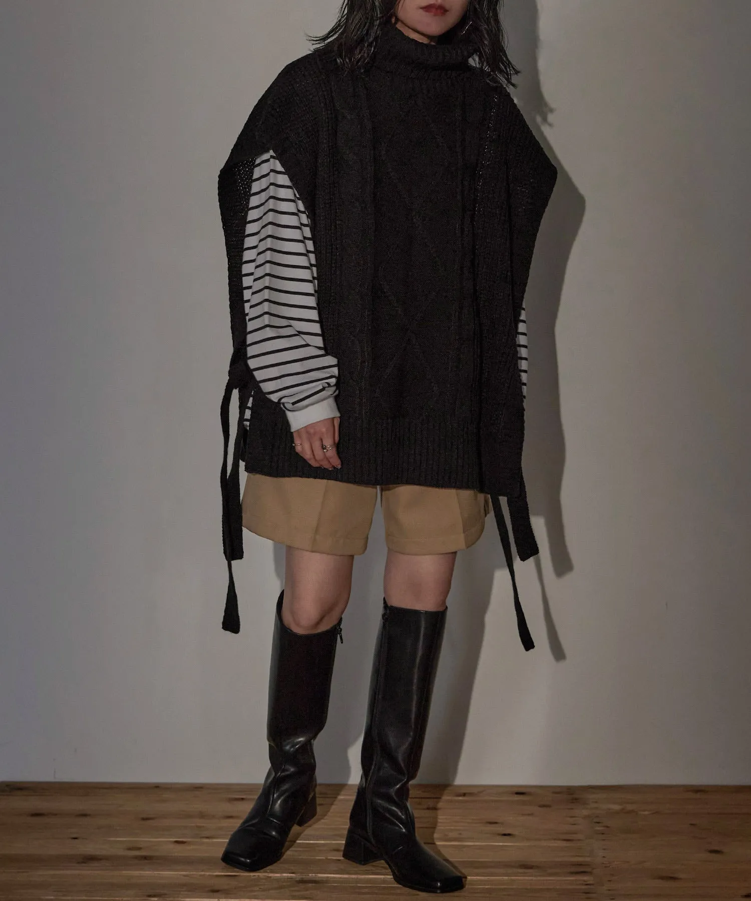 Turtleneck Knit Vest