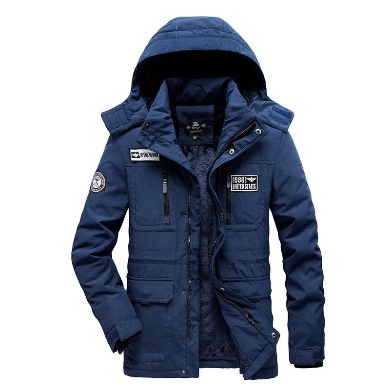 West Louis Fashion Casual Tactics Military Hooded Coat