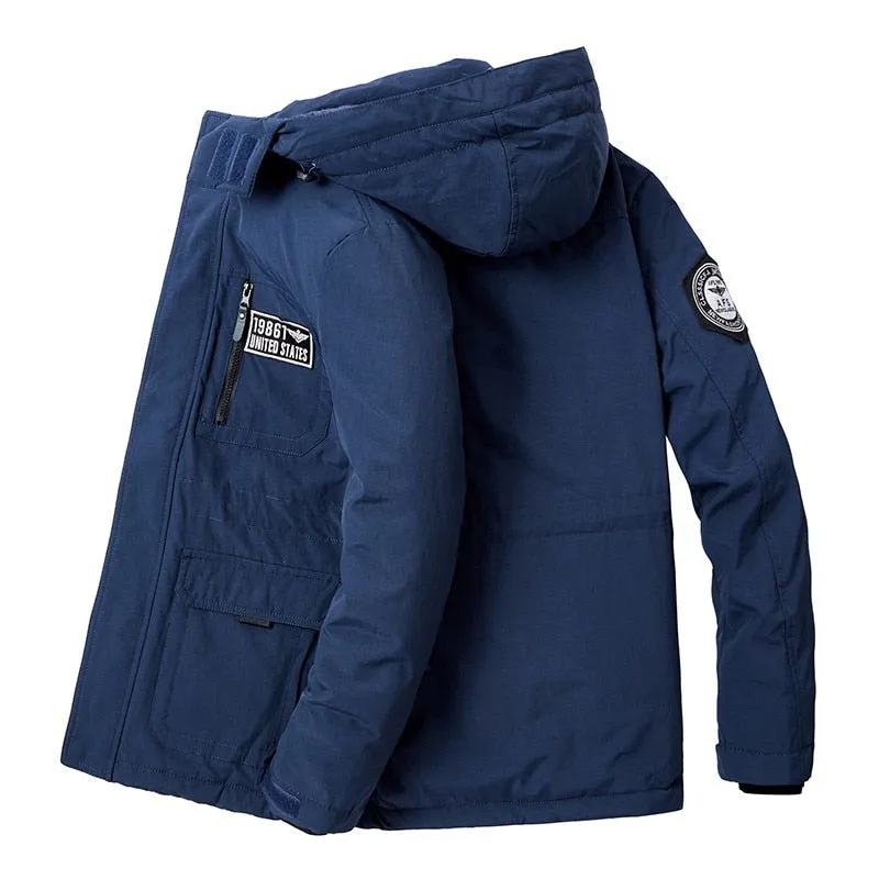West Louis Fashion Casual Tactics Military Hooded Coat