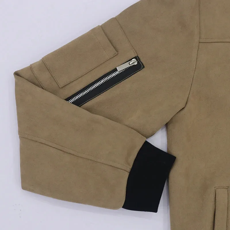 Wiaofellas   -  Autumn and winter season suede stand collar men's button jacket windproof warm casual fashionable American coat men