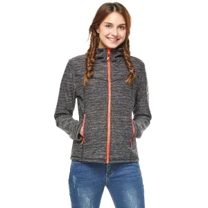 Women's Velour bond Heather Hoodie Jacket S M L XL Dark Grey